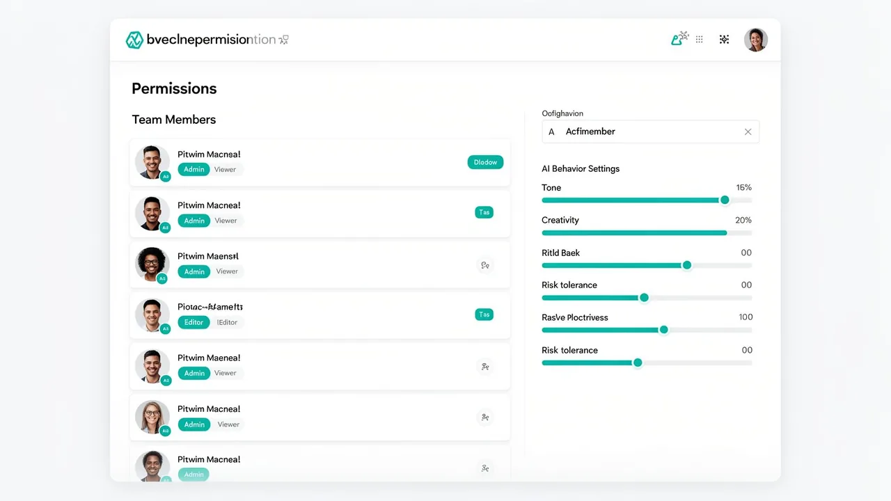 Botnea administration view for workspace roles and model availability