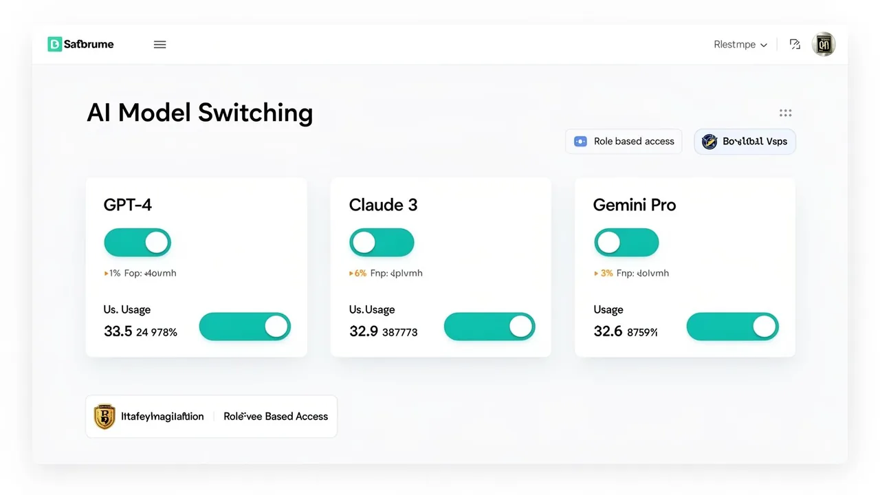 Switching between available AI models inside a Botnea workspace