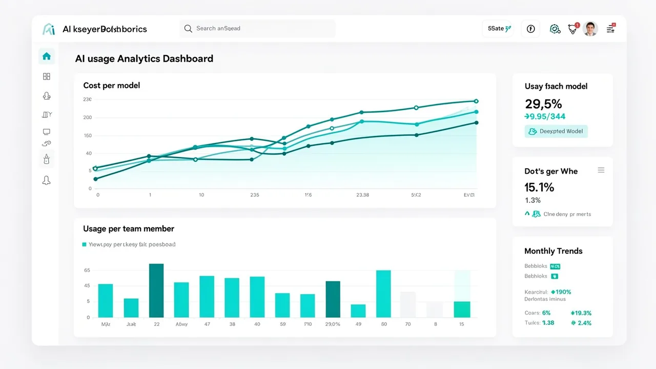 Botnea usage view showing activity by workspace, member and model over time